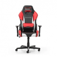Gaming/Office Chair DXRacer Drifting GC-D61-NWR-M3, Black/White/Red, Premium PU leather, max weight up to 150kg / height 145-175cm, Recline 90°-135°, 3D Armrests, Head and Lumber cushions, Aluminium wheelbase, 2