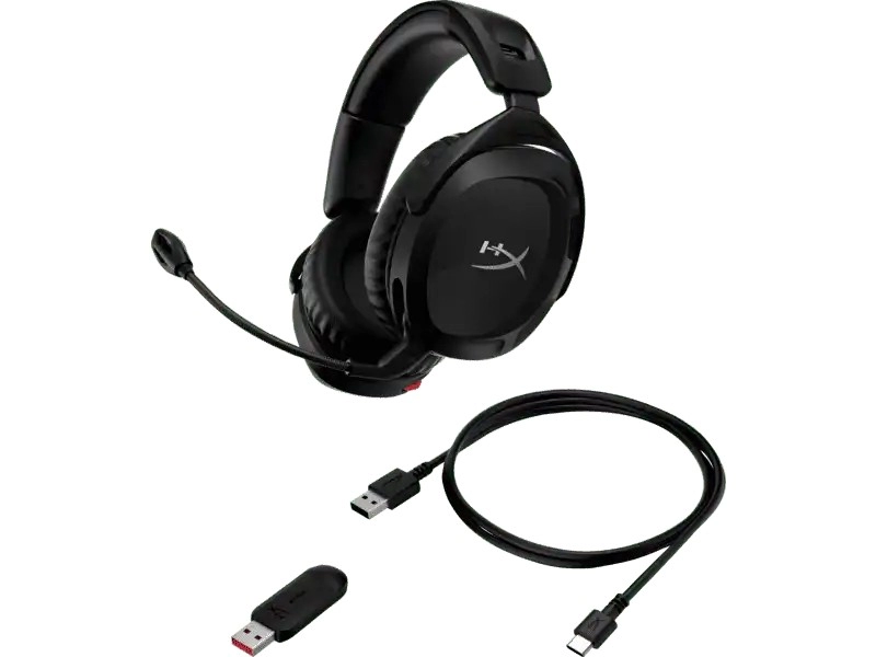 Wireless headset  HyperX Cloud Stinger 2, Black, Immersive DTS Headphone:X Spatial Audio, Microphone built-in, Swivel-to-mute noise-cancelling mic, Reliable 2.4GHz Wireless, Frequency response: 10Hz–20200 Hz,