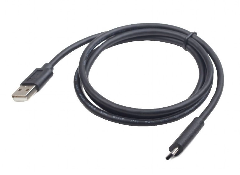 Cable USB2.0/Type-C - 1.8m - Cablexpert CCP-USB2-AMCM-6, 1.8 m, USB 2.0 A-plug to type-C plug, Black