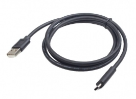 Cable USB2.0/Type-C - 1.8m - Cablexpert CCP-USB2-AMCM-6, 1.8 m, USB 2.0 A-plug to type-C plug, Black