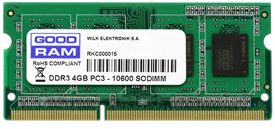 4GB DDR3-1333 SODIMM GOODRAM, PC10600, CL9, 512x8, 1.5V