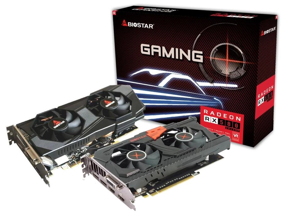BIOSTAR Gaming Radeon™ RX 580  2048SP GPU / 8GB GDDR5 256Bit 1284/7000Mhz, 1xDVI-D, 1xHDMI, 3xDP, Dual Fan, Unique FPS dual-heatpipe cooler design, AMD XConnect and HDR Ready, DX12&Vulcan, Radeon Freesync, Retail (VA5815RV82)
