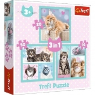 Trefl Puzzles 34862 3in1 Sweet animals