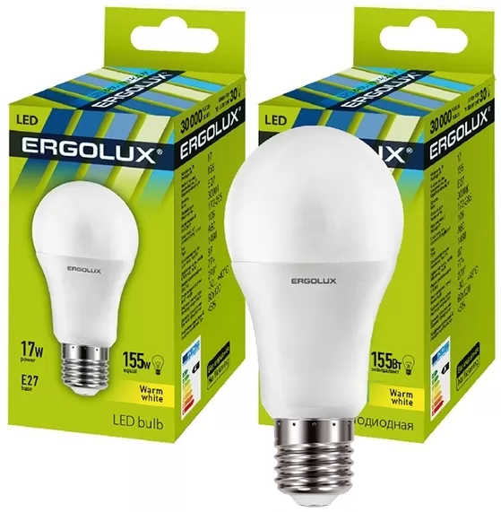 Светодиодная лампа Ergolux LED A60 17W E27 3000K 13179 