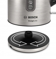 Fierbator de apa electric Bosch TWK4P440, 1.7 l, 2400 W, Argintiu