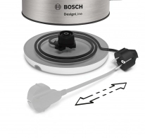 Fierbator de apa electric Bosch TWK4P440, 1.7 l, 2400 W, Argintiu