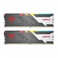 32GB (Kit of 2x16GB) RGB DDR5-6800 VIPER (by Patriot) VENOM DDR5 (Dual Channel Kit) PC5-54400, CL34, 1.4V, Aluminum heat spreader with unique design, XMP 3.0/EXPO Overclocking Support, On-Die ECC, Thermal sensor, Matte Black with Red Viper logo, Venom Exc