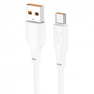 Cablu USB la USB-C HOCO “X93 Force” / 1m / TPE / 100W / up to 3A / White