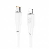 Cablu USB-C la Lightning HOCO “X93 Force” / 2m / Woven nylon / 20W / up to 3A / White