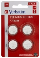 Verbatim Lithium Battery CR2025 3V 4pcs, Blister pack