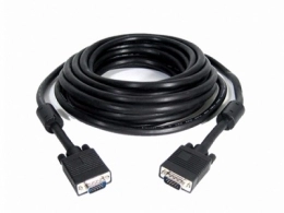 Cable VGA - 15m - Cablexpert CC-PPVGA-15M-B, 15 m, Premium VGA HD15M/HD15M dual-shielded w/2*ferrite core, Black