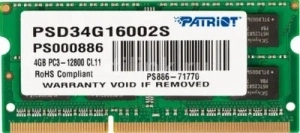Оперативная память PATRIOT Signature Line DDR3L-1600 SODIMM 4GB