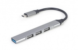 USB Hub Gembird UHB-CM-U3P1U2P3-02, USB Type-C 4-port USB hub (USB3 x 1 port, USB2 x 3 ports), silver