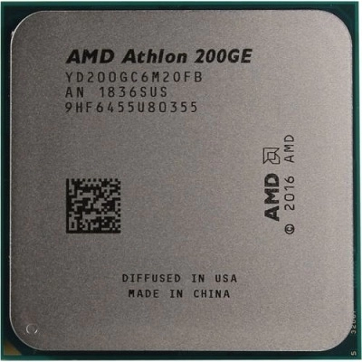 AMD Athlon 200GE, Socket AM4, 3.2GHz (2C/4T), 1MB L2 + 4MB L3 Cache, Integrated Radeon Vega 3 Graphics, 14nm 35W, tray