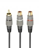 Audio cable RCA (M) to 2x RCA (F) - 0.2m - Cablexpert CCAP-RCAM2F-0.2M, Premium RCA (M) to 2x RCA (F) splitter cable, 0.2 m
