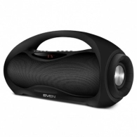 SVEN PS-420, Bluetooth Portable Speaker, 12W RMS, Support for iPad & smartphone, Bluetooth v.2.1 +EDR,FM tuner, USB & microSD, built-in lithium battery -1800 mAh, ability to control the tracks, AUX stereo input, Headset mode, Black