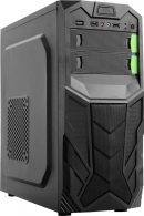 HPC B-25 ATX Case, (550W, 24 pin, 1x 8pin(4+4), 1x 6pin, 2x IDE, 3x SATA, 12cm red fan), 1xUSB3.0, 2xUSB2.0 / HD Audio, Black + Green decoration