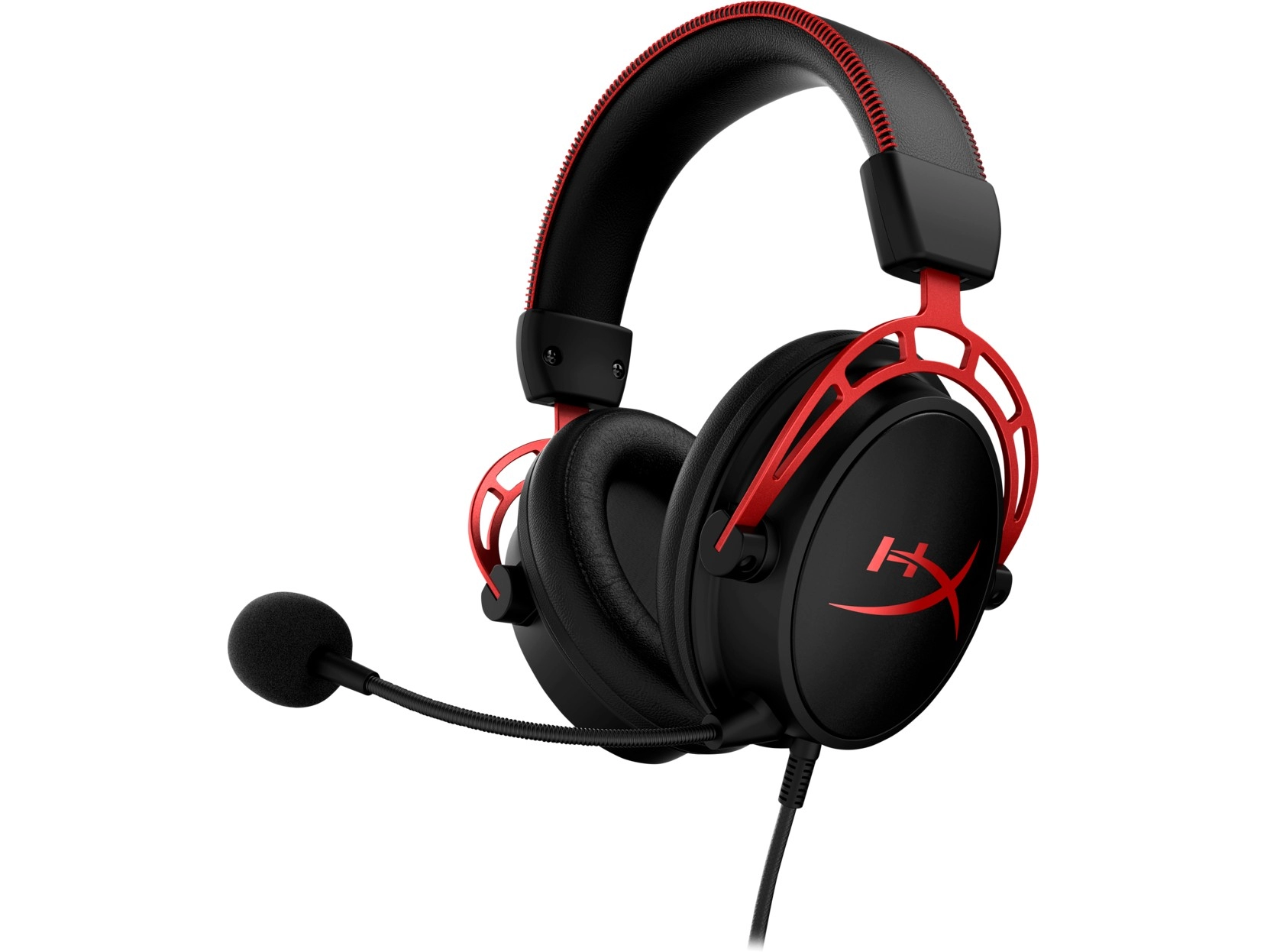 Headset  HyperX Cloud Alpha, Black/Red, Solid aluminium build, Microphone: detachable, Frequency response: 13Hz–27,000 Hz, Detachable headset cable length:1m+2m extension, Dual Chamber Drivers, 3.5 jack, Pure Hi-Fi capable,  Braided cable