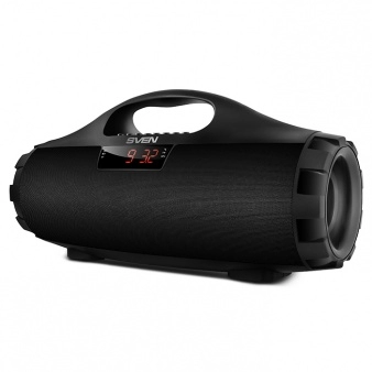 SVEN PS-460 Black, Bluetooth Portable Speaker, 18W RMS, Support for iPad & smartphone, Bluetooth v.2.1 +EDR,FM tuner, USB & microSD, built-in lithium battery -1800 mAh, ability to control the tracks, AUX stereo input, Headset mode