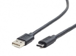 Cable USB2.0/Type-C - 1m - Cablexpert CCP-USB2-AMCM-1M, 1m, USB 2.0 A-plug to type-C plug, Black