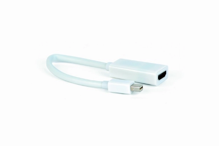 Adapter miniDP-HDMI - Gembird A-mDPM-HDMIF-02, Mini DisplayPort to HDMI adapter cable, Converts digital Mini DisplayPort input into digital HDMI output, White