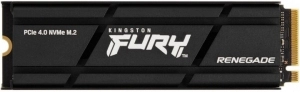 M.2 NVMe SSD 2.0TB Kingston Fury Renegade, w/Aluminum Heatsink, PCIe4.0 x4 / NVMe, M2 Type 2280 form factor, Sequential Reads 7300 MB/s, Sequential Writes 7000 MB/s, Max Random 4k Read 1000,000 / Write 1000,000 IOPS, Phison E18 controller, 1000TBW, 3D NAN