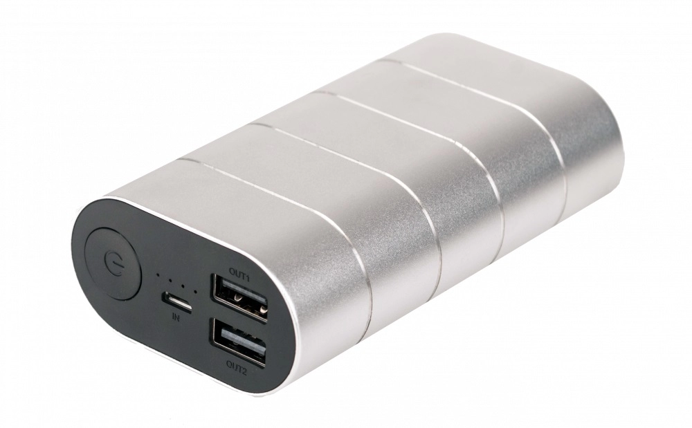 10000mAh Power bank - Verbatim USB-A & Micro B, Output: 5V / 2.1A , Metal design, Grey