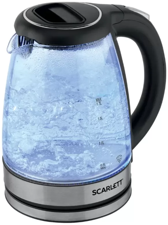 Fierbator de apa electric Scarlett SC-EK27G72, 1.7 l, 2000 W, Negru