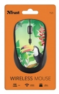 Trust Yvi Toucan Wireless Mouse, 8m 2.4GHz, Micro receiver, 800-1600 dpi, 4 button, Rubber sides for comfort and grip, USB