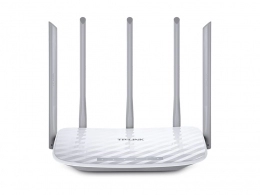 TP-LINK Archer C60 AC1350 Dual Band Wireless Router, Atheros, 867Mbps at 5Ghz + 450Mbps at 2.4Ghz, 802.11ac/a/b/g/n, MU-MIMO, Beamforming, 1 WAN + 4 LAN, Wireless On/Off and WPS button, 3 x 2.4GHz fixed antennas + 2 x 5GHz antennas
