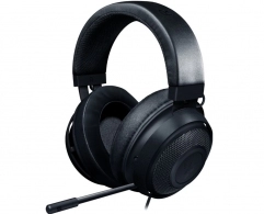 RAZER Kraken Black Gaming Headset, Retractable Unidirectional Microphone with quick mute toggle, 7.1 Surround Sound, 50mm neodymium driver units, 3.5 mm audio jack, Black