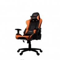 Gaming/Office Chair AROZZI Verona V2, Black/Orange, PU Leather, max weight up to 100-105kg / height 160-180cm, Recline 165°, 1D Armrests, Head and Lumber cushions, Metal Frame, Nylon wheelbase, Gas Lift 4class, Small nylon casters, W-25.5kg
