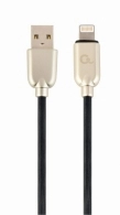 Cable USB2.0/ 8-pin (Lightning)  - 2m - Cablexpert CC-USB2R-AMLM-2M, Premium rubber 8-pin charging and data cable, 2 m, black