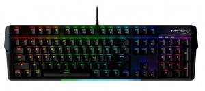 HYPERX Alloy MKW100 Mechanical Gaming Keyboard (RU), Black, Mechanical keys (TTC Red - Linear switch) Dynamic RGB Lighting Effects, Durable Aluminum Frame, Ultra-portable design, Detachable wrist rest, USB