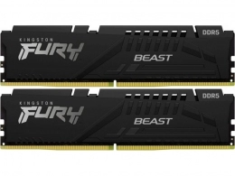 64GB (Kit of 2*32GB) DDR5-5200  Kingston FURY® Beast DDR5, PC41600, CL40, 2Rx8, 1.25V, Auto-overclocking, Asymmetric BLACK low-profile heat spreader, Intel XMP 3.0 Ready (Extreme Memory Profiles)