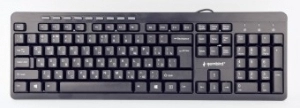 Gembird KB-UM-106-RU Multimedia keyboard, Silent, 9 hotkeys, USB, Black, EN/RU