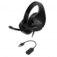 Headset HyperX Cloud Stinger S, Black, 90-degree rotating ear cups, Virtual 7.1 Surround Sound (USB Adapter), Microphone built-in, Frequency response: 18Hz–23,000 Hz, Cable length:1.3m+1.7m extension, 3.5 jack, Input power rated 30mW, maximum 500mW