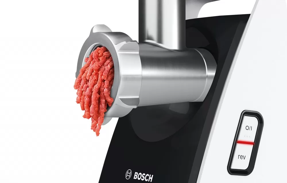 Tocator de carne Bosch MFW3X17B, 2.5 kg/min, 2000 W, Alb