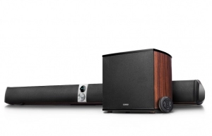 Edifier S70DB Hi-Res Soundbar and Subwoofer 158W RMS, Audio in: two analog (RCA), optical, coaxial, aux, remote control, wooden