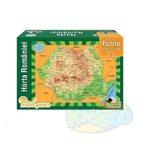 Noriel NOR4512 Noriel Puzzle - Harta Romaniei 100 Pcs Travel Size