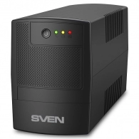 SVEN UP-B800, Line-interactive UPS with AVR, 800VA /390W, 3x IEC (C13 outlets), Input ~175-290±3%/50, Output ~230 (-14/+10%)/50, Black