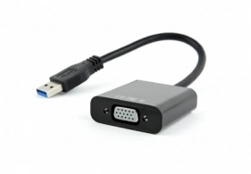 Adapter USB3.0-VGA  Gembird  AB-U3M-VGAF-01, USB3 to VGA video adapter cable, blister, Black