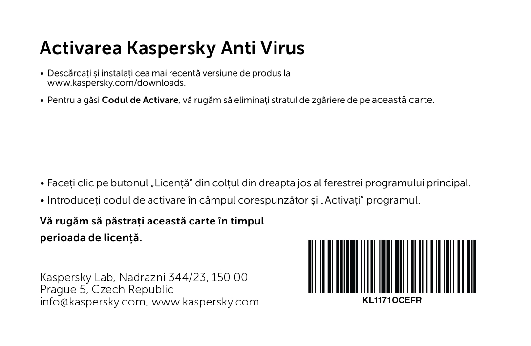 Kaspersky Anti-Virus Eastern Europe Edition.  5-Desktop  1 year  Renewal License Pack, Card