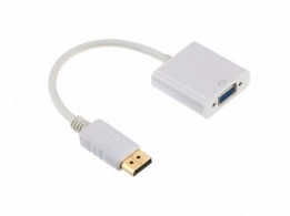 Adapter DP-VGA - Gembird  A-DPM-VGAF-02-W,  DisplayPort to VGA adapter cable, White