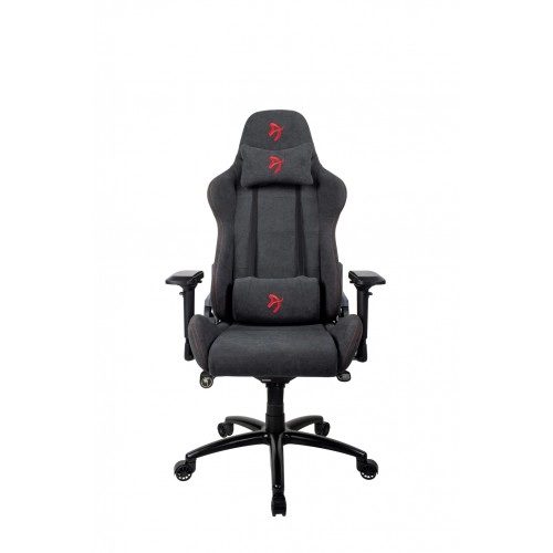 Gaming/Office Chair AROZZI Verona Signature Soft Fabric, Black /Red logo, Soft Fabric, max weight up to 120-130kg / height 165-190cm, Recline 165°, 4D Armrests, Head and Lumber cushions, Metal Frame, Nylon wheelbase, Small casters, W-28.3kg