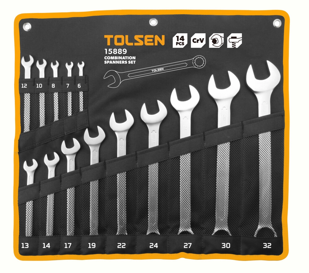 Набор 14 ключей комбинированных 6-32мм Tolsen