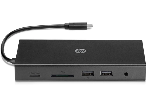 HP Travel USB-C Multi Port Hub, HDMI, VGA, 2 x USB 3.0, USB-C with Power Share, LAN, SD and Micro SD Card Reader