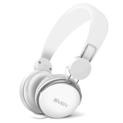 SVEN AP-321M White, Headphones with microphone, 3.5mm (4 pin) stereo mini-jack, Microphone on the cable, Call acceptance/Pause button, Cable length: 1.2m