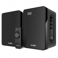 SVEN SPS-710 Black,  2.0 / 2x20W RMS, Bluetooth, FM, USB/SD, Display, RC Control panel on the active speaker side panel,  headphone jack,