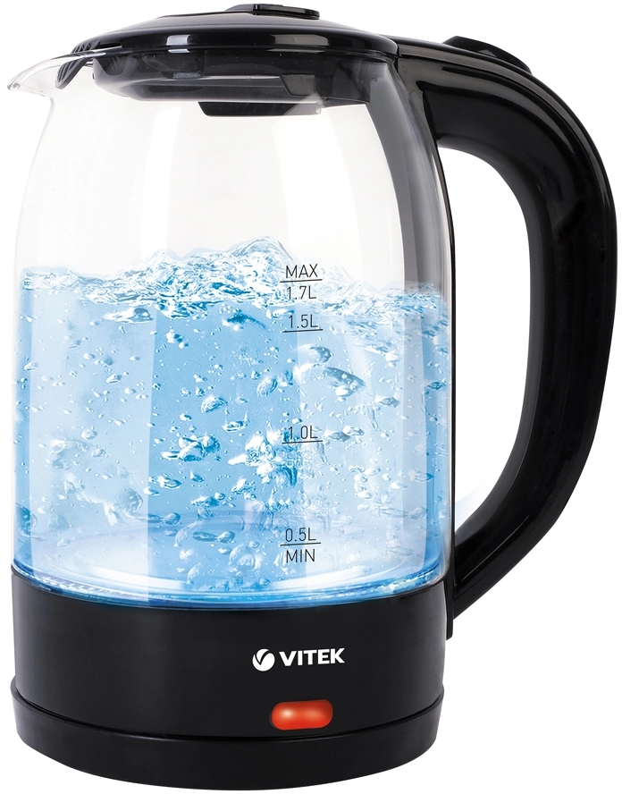 Чайник электрический Vitek VT-7092, 1.7 л, 2200 Вт, Черный